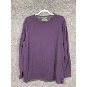 Robert Graham Men's Long Sleeve T-Shirt Size Large Purple Embroidered
